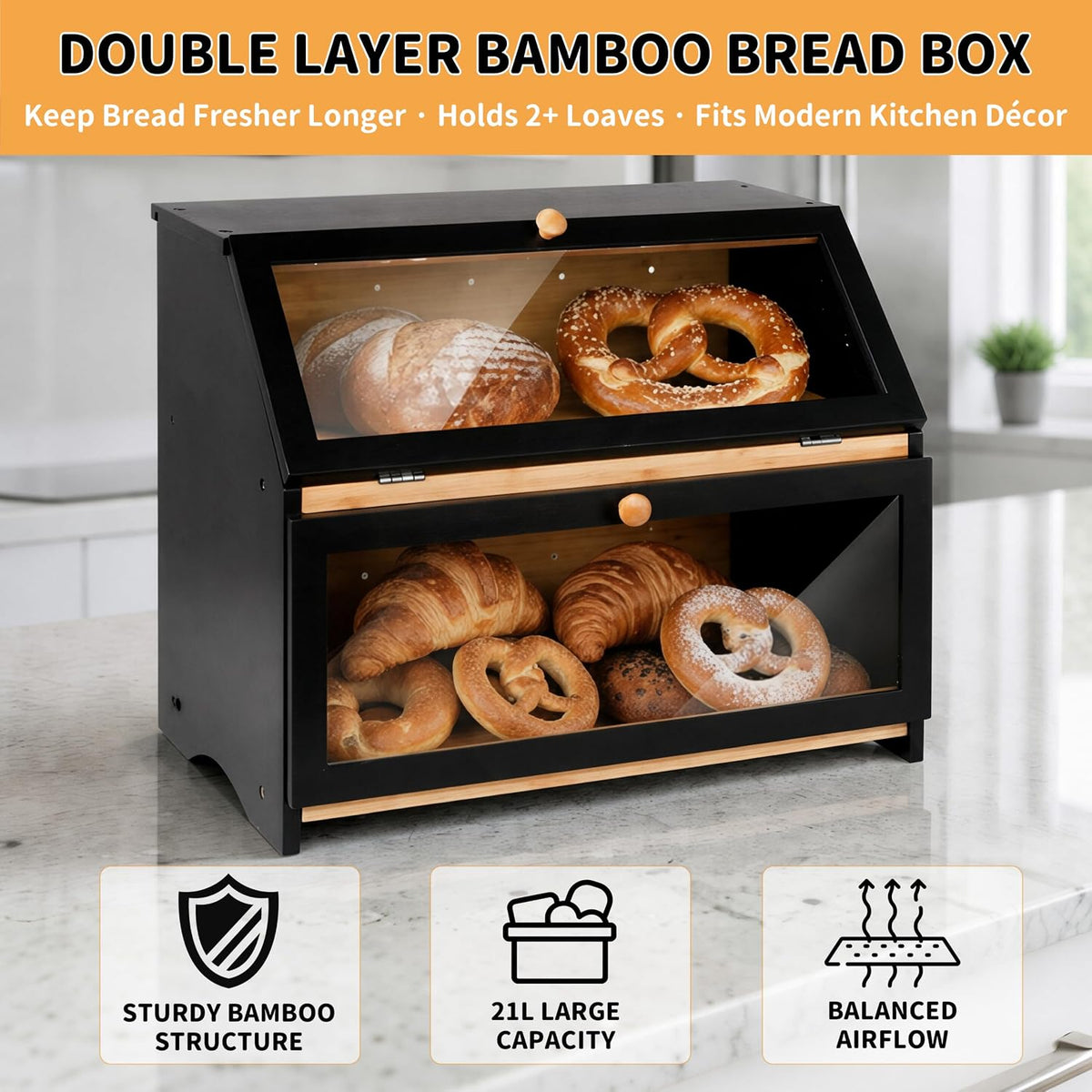 BakeNook Double Bread Box